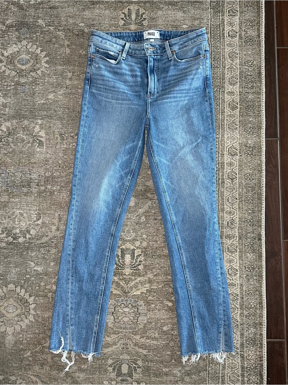 Paige Hoxton Slim Jeans Size 29 Raw Hem Florencia Wash